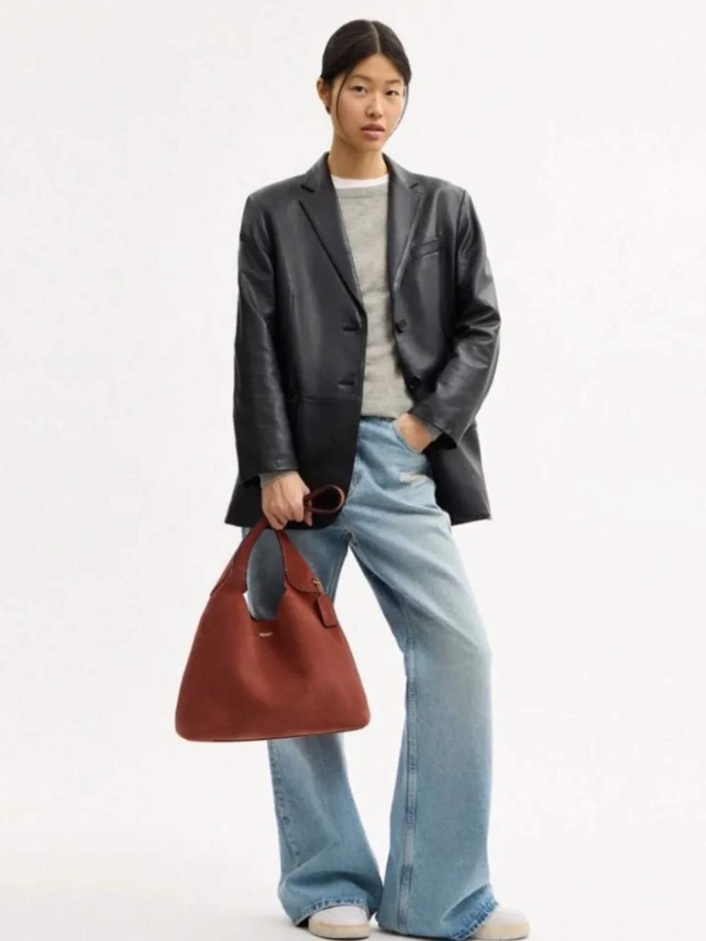 NWT $395 COACH Brooklyn 34 Suede Shoulder Bag in CLAY!